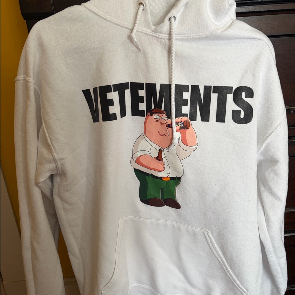 Vetements White Hoodie with Cartoon Graphic